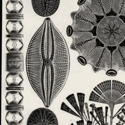 The chain of linked diatoms down the plate’s left edge, magnified 2.5 times