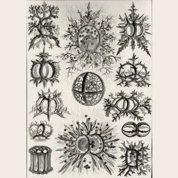 The whole plate: Haeckel’s ring-skeleton radiolaria, at plate scale